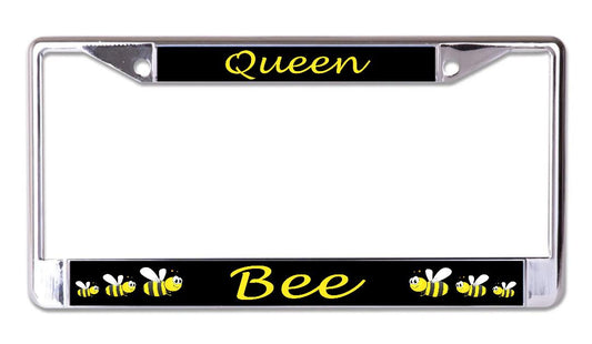 Queen Bee Chrome License Plate Frame