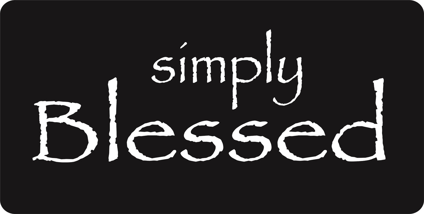 Simply Blessed Black and White Photo License Plate