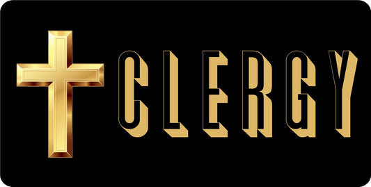 Clergy In Gold Photo License Plate