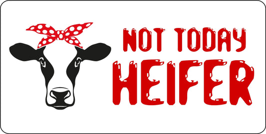 Not Today Heifer Photo License Plate