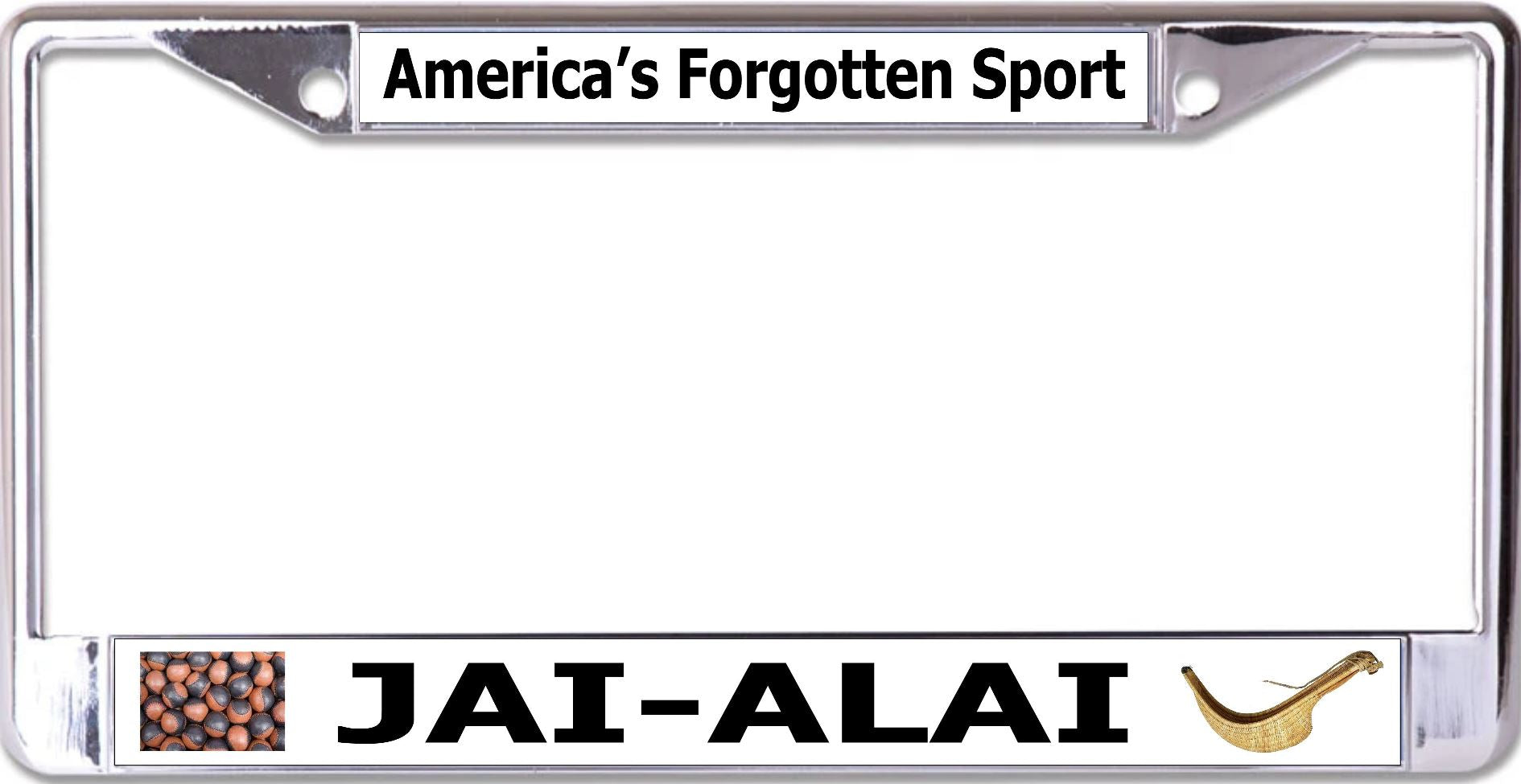 America's Forgotten Sport Jai-Alai Chrome License Plate Frame