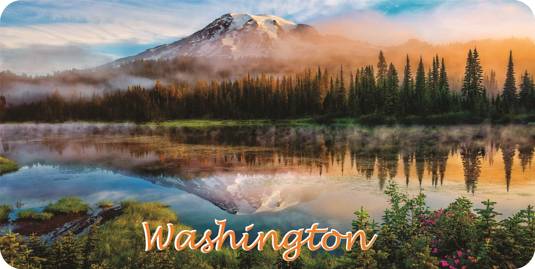 Washington Scenery Photo License Plate