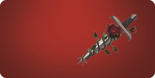 Offset Dagger And Rose Red Photo License Plate