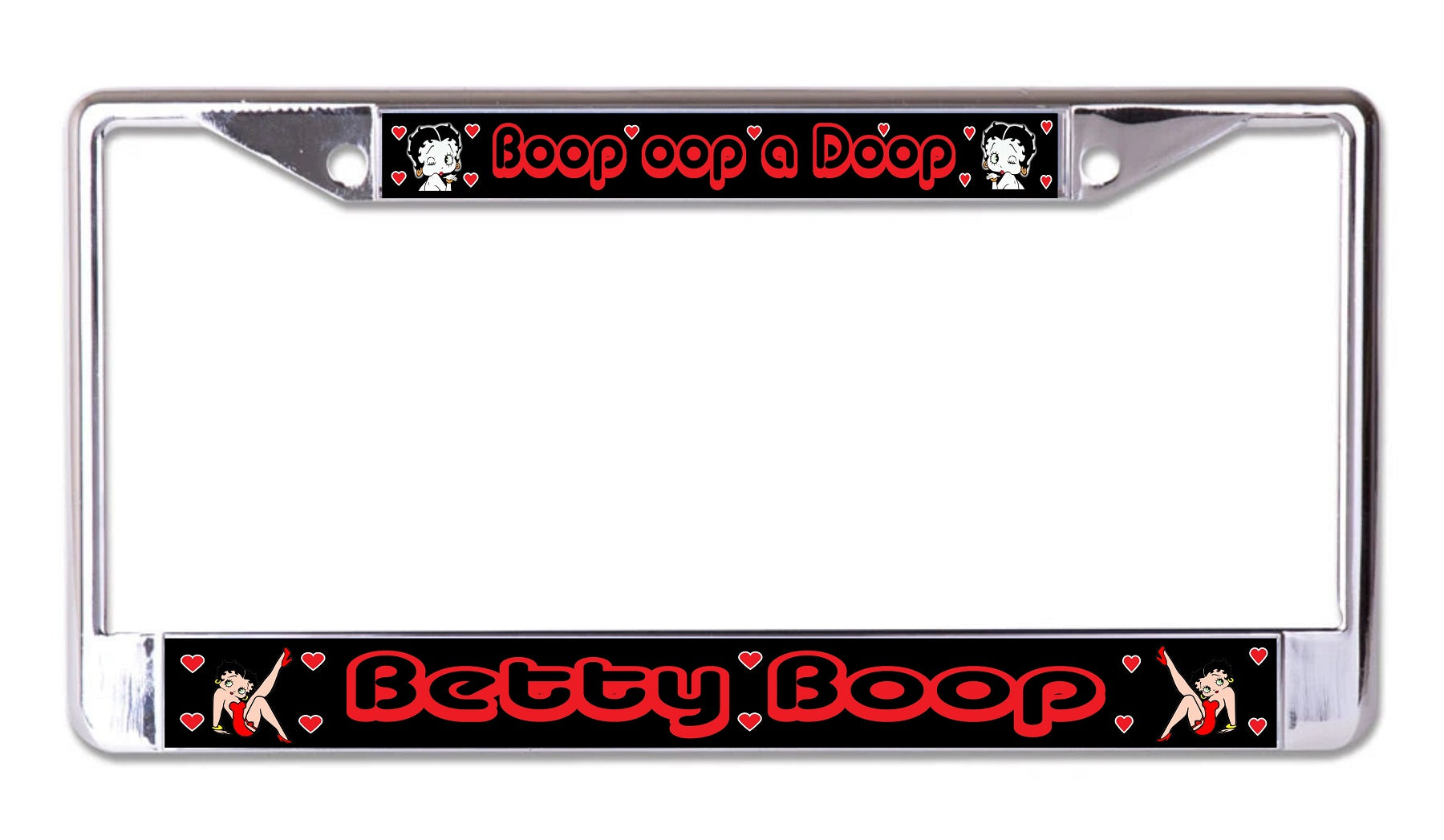 Betty Boop Oop A Doop Chrome License Plate Frame