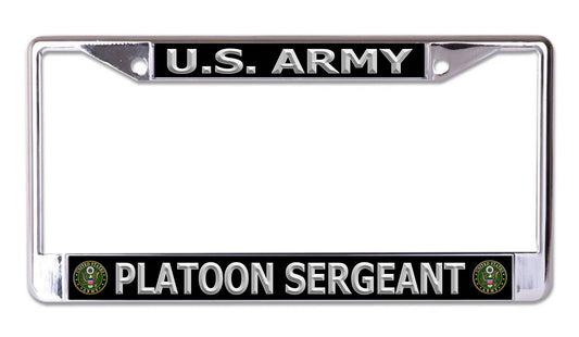 U.S. Army Platoon Sergeant Chrome License Plate Frame