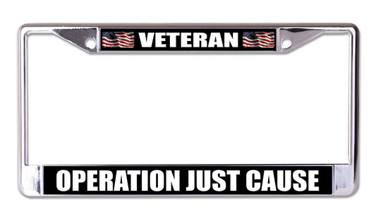 Operation Just Cause Veteran Chrome License Plate Frame