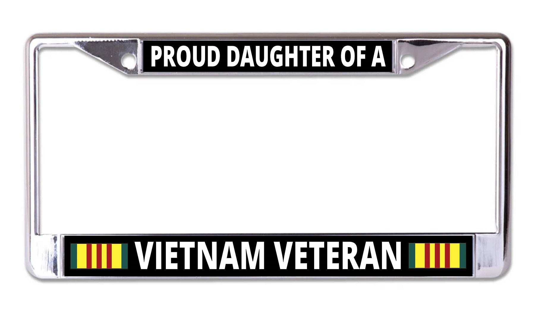 Proud Daughter Of A Vietnam Veteran Chrome License Plate Frame