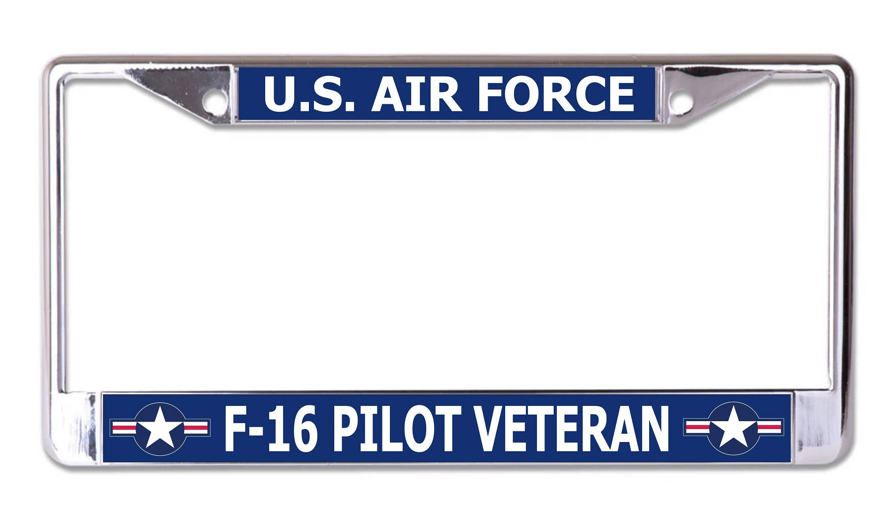 U.S. Air Force F-16 Pilot Veteran Chrome License Plate Frame