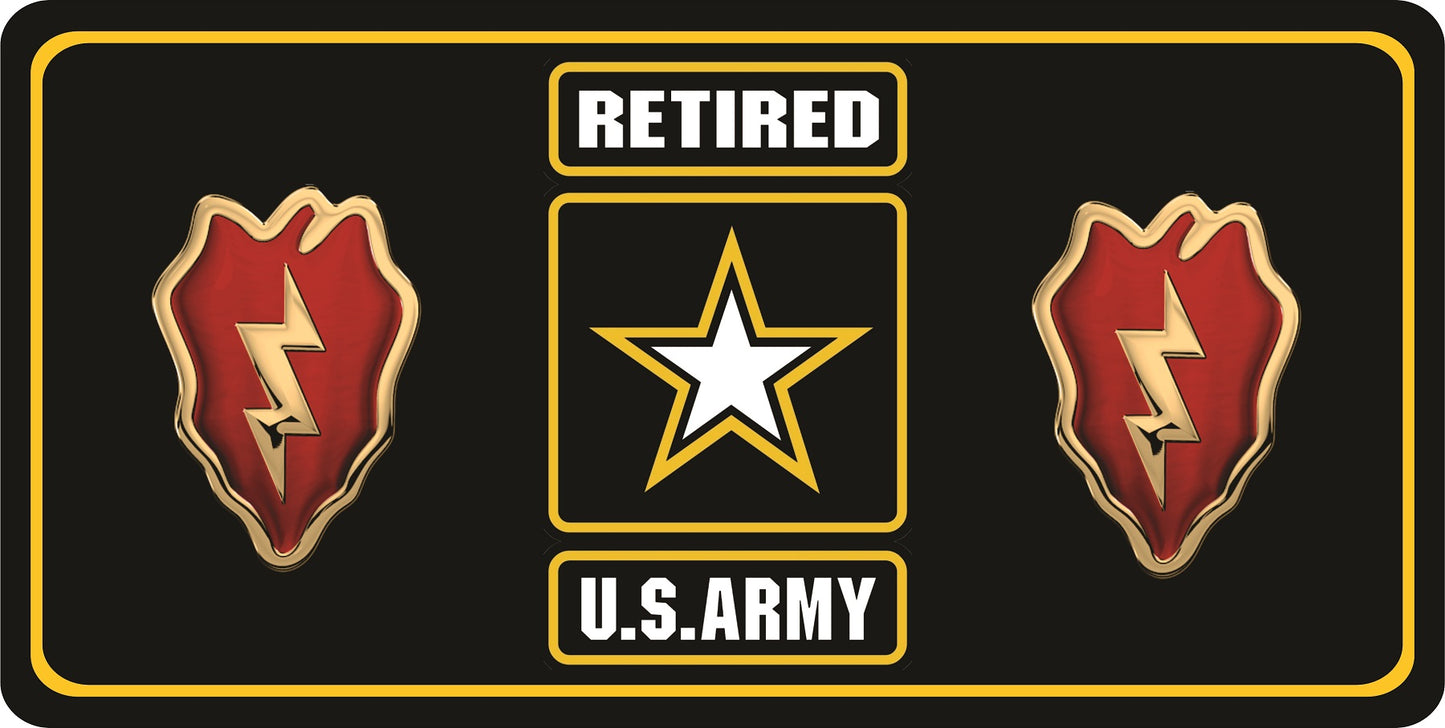 U.S. Army Retired 25th Infantry photo License Plate