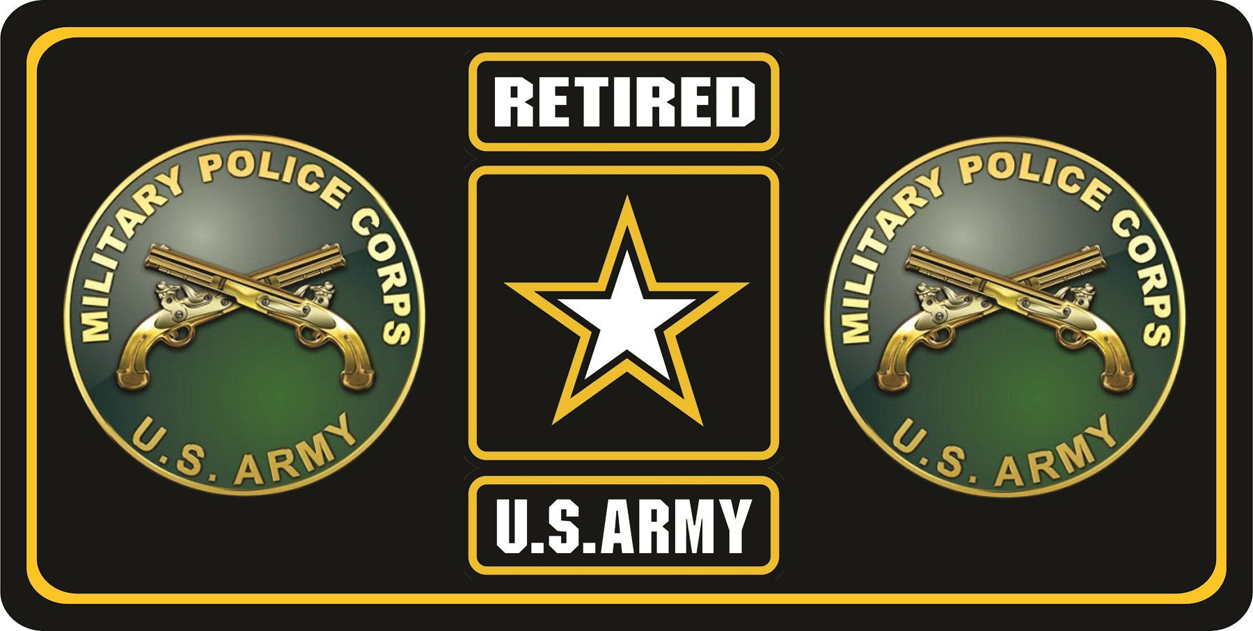 U.S. Army Retired Military Police Photo License Plate