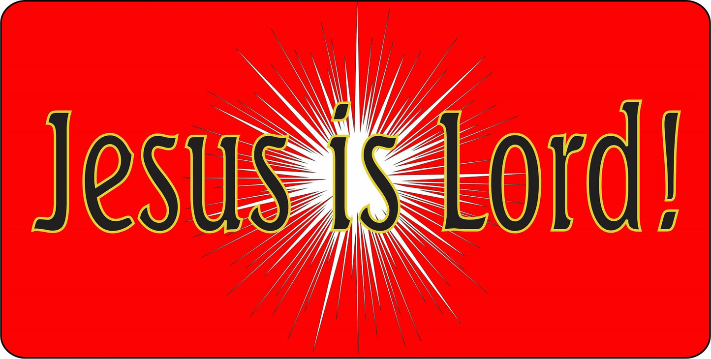 Jesus Is Lord On Red Photo License Plate