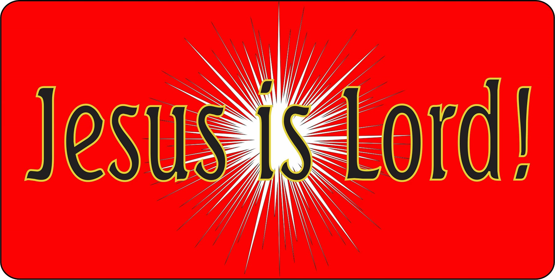 Jesus Is Lord On Red Photo License Plate