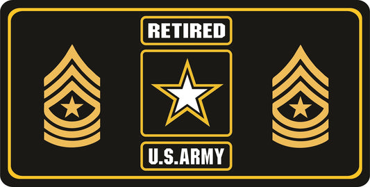 U.S. Army Retired Sergeant Major Photo License Plate