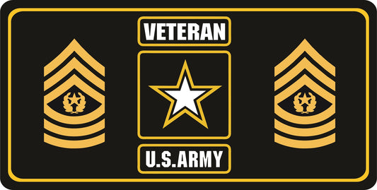 U.S. Army Veteran Command Sergeant Major Photo License Plate