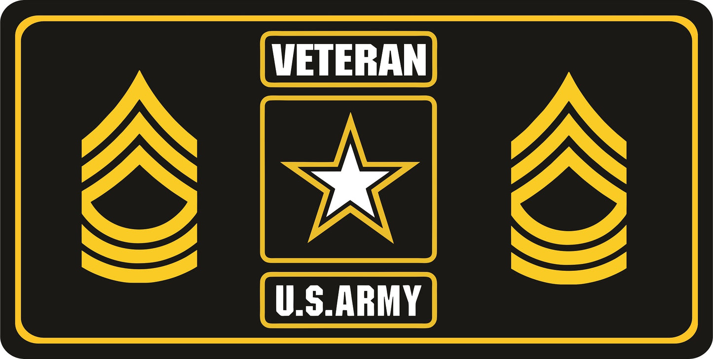 U.S. Army Veteran Master Sergeant Photo License Plate