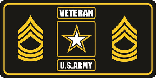 U.S. Army Veteran Master Sergeant Photo License Plate