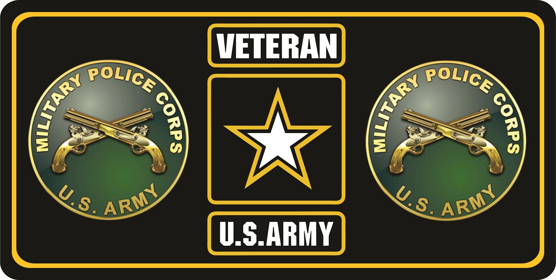 U.S. Army Veteran Military Police Photo License Plate