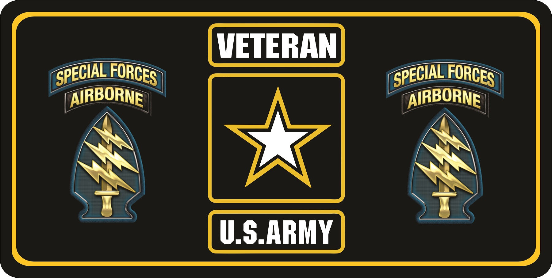 U.S. Army Veteran Special Forces #2 Photo License Plate