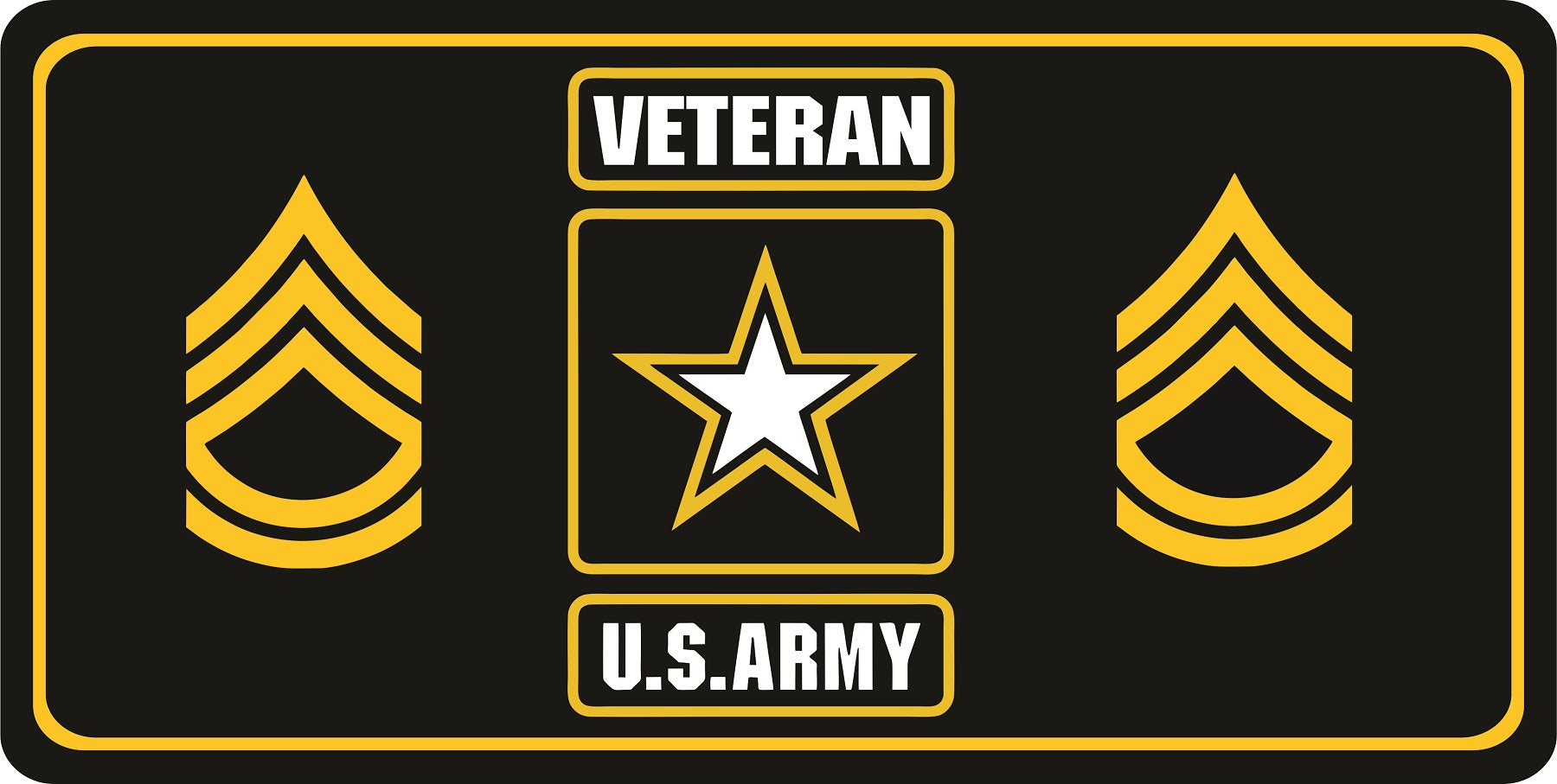 U.S. Army Veteran Sergeant First Class Photo License Plate