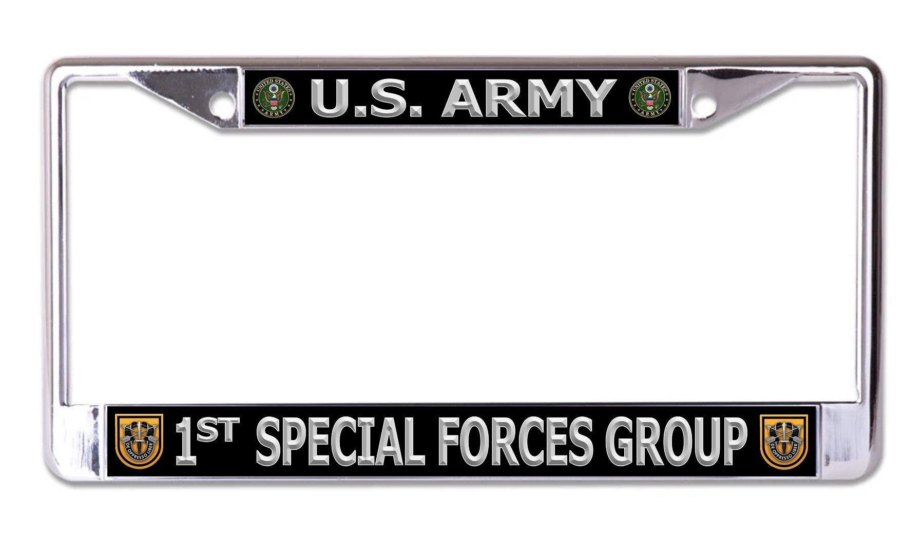 U.S. Army 1st Special Forces Group Chrome License Plate Frame