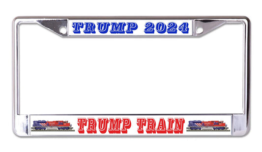 Trump 2024 Trump Train Chrome License Plate Frame