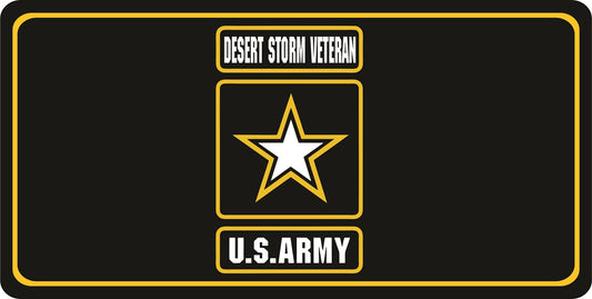 U.S. Army Desert Storm Veteran Black Photo License Plate