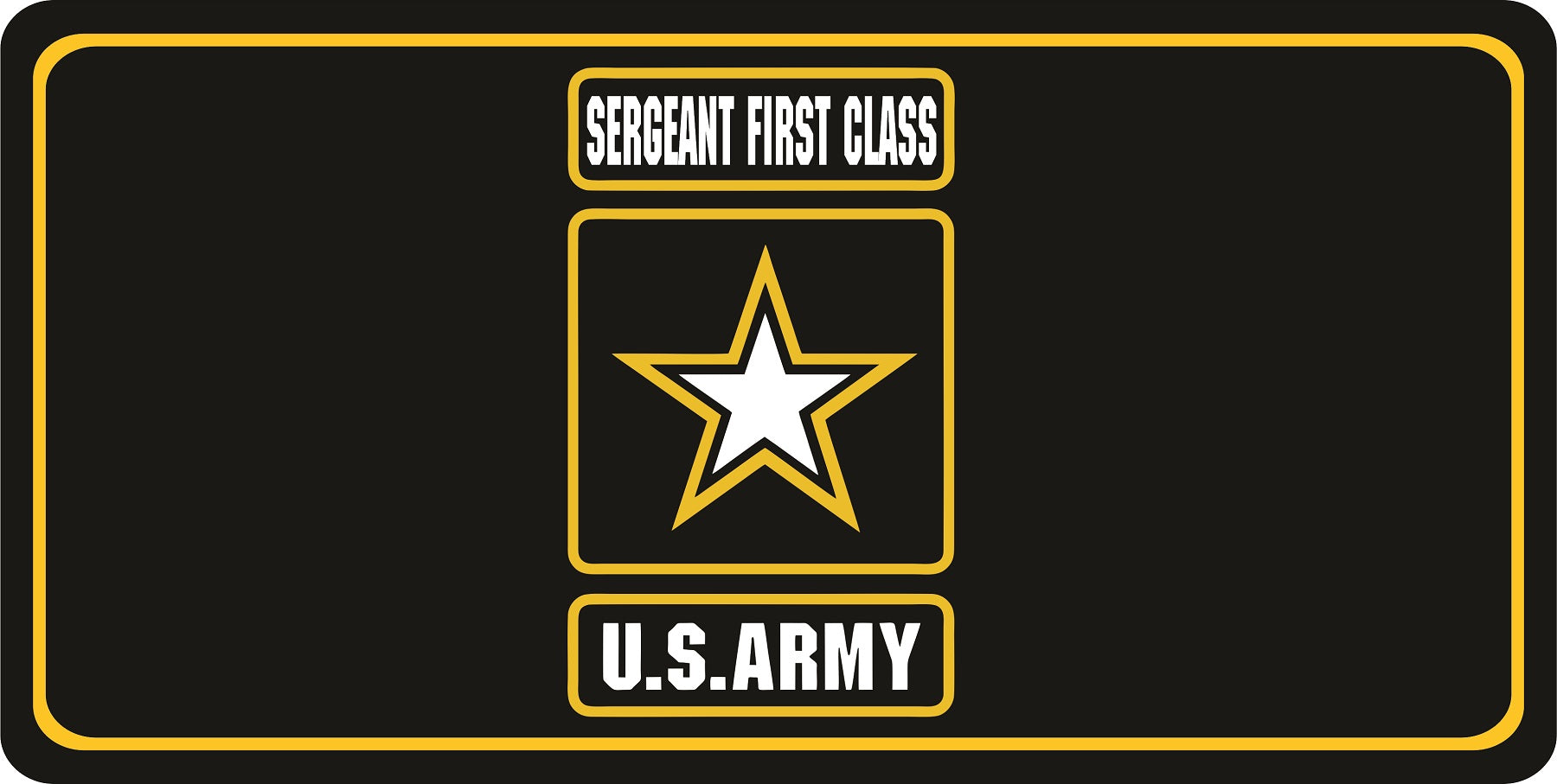 U.S. Army Sergeant First Class Black Photo License Plate