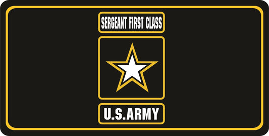 U.S. Army Sergeant First Class Black Photo License Plate