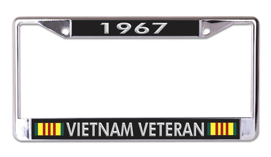 1967 Vietnam Veteran Chrome License Plate Frame