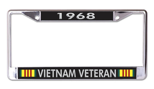 1968 Vietnam Veteran Chrome License Plate Frame