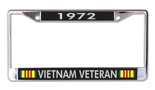 1972 Vietnam Veteran Chrome License Plate Frame