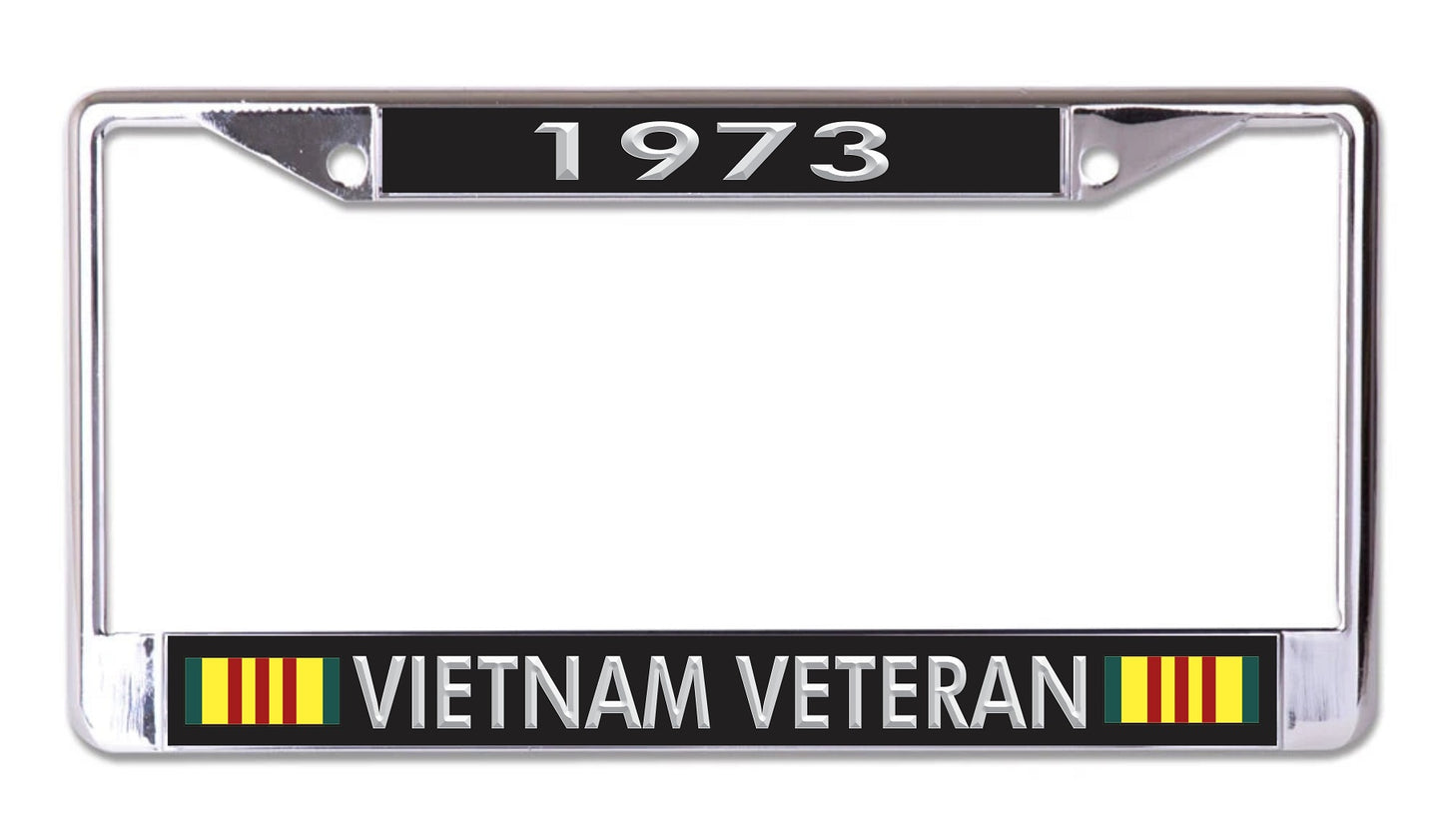 1973 Vietnam Veteran Chrome License Plate Frame