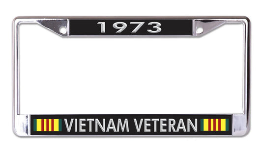 1973 Vietnam Veteran Chrome License Plate Frame