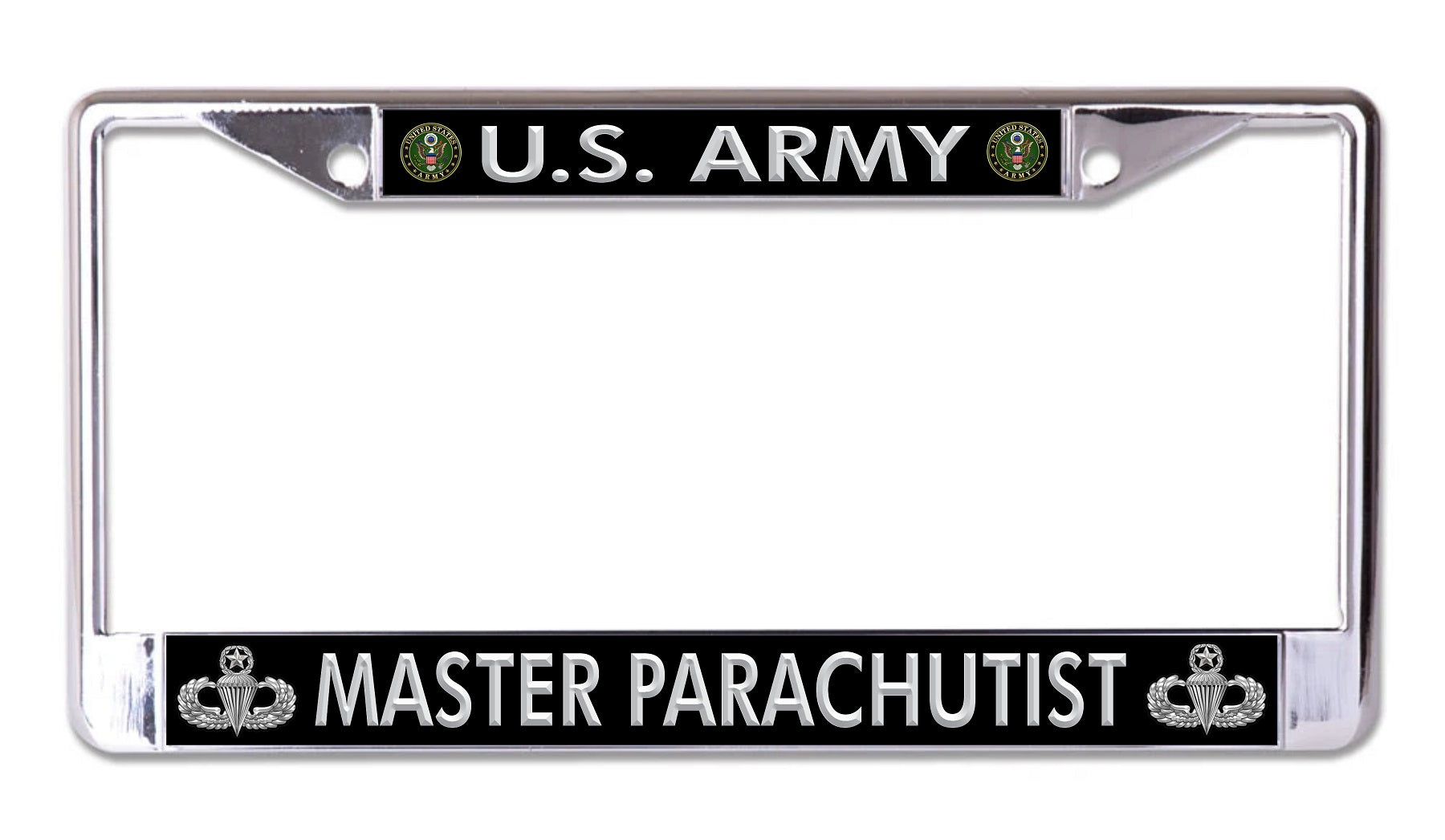 U.S. Army Master Parachutist Chrome License Plate Frame