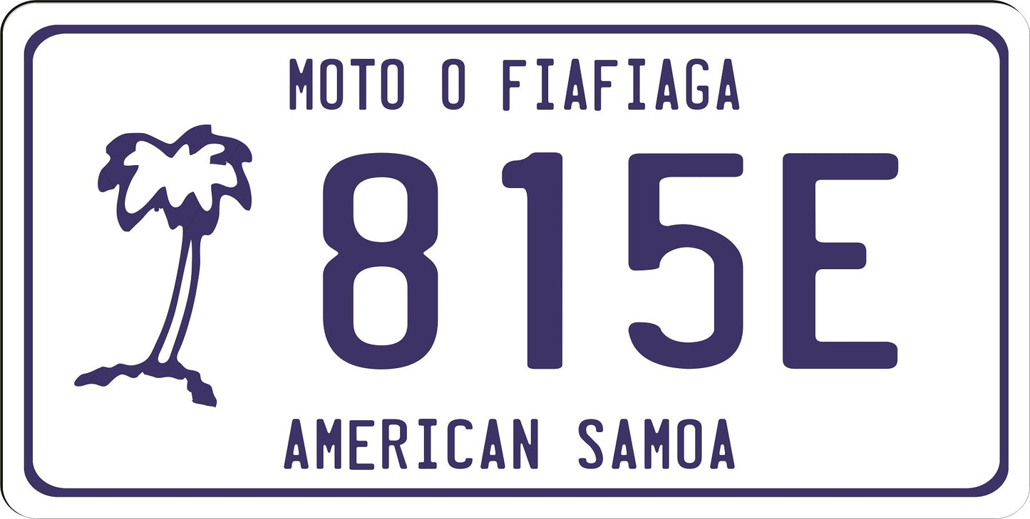 American Samoa Custom Photo License Plate