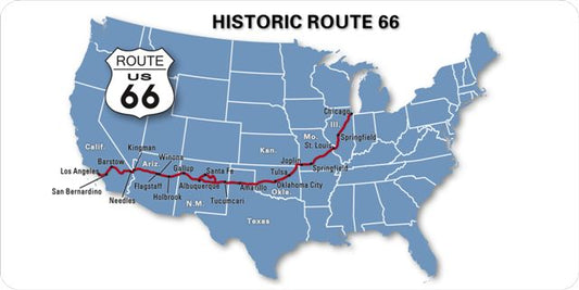 Historic Route 66 Photo License Plate