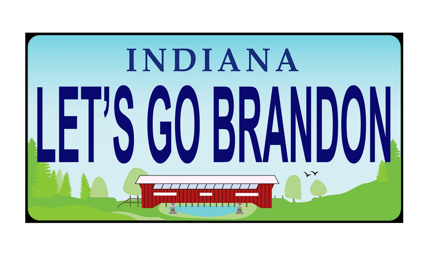 Let's Go Brandon Indiana Photo License Plate