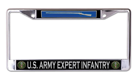 U.S. Army Expert Infantry Chrome License Plate Frame