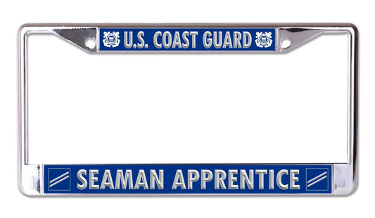 U.S. Coast Guard Seaman Apprentice Chrome License Plate Frame