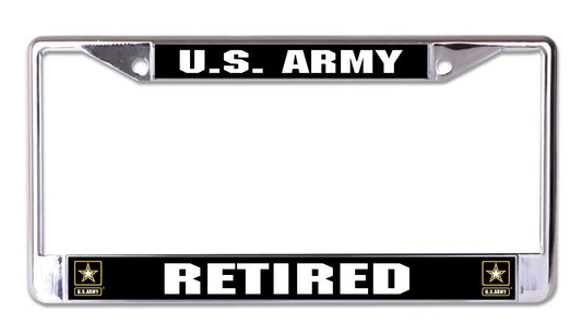 U.S. Army Retired Chrome License Plate Frame