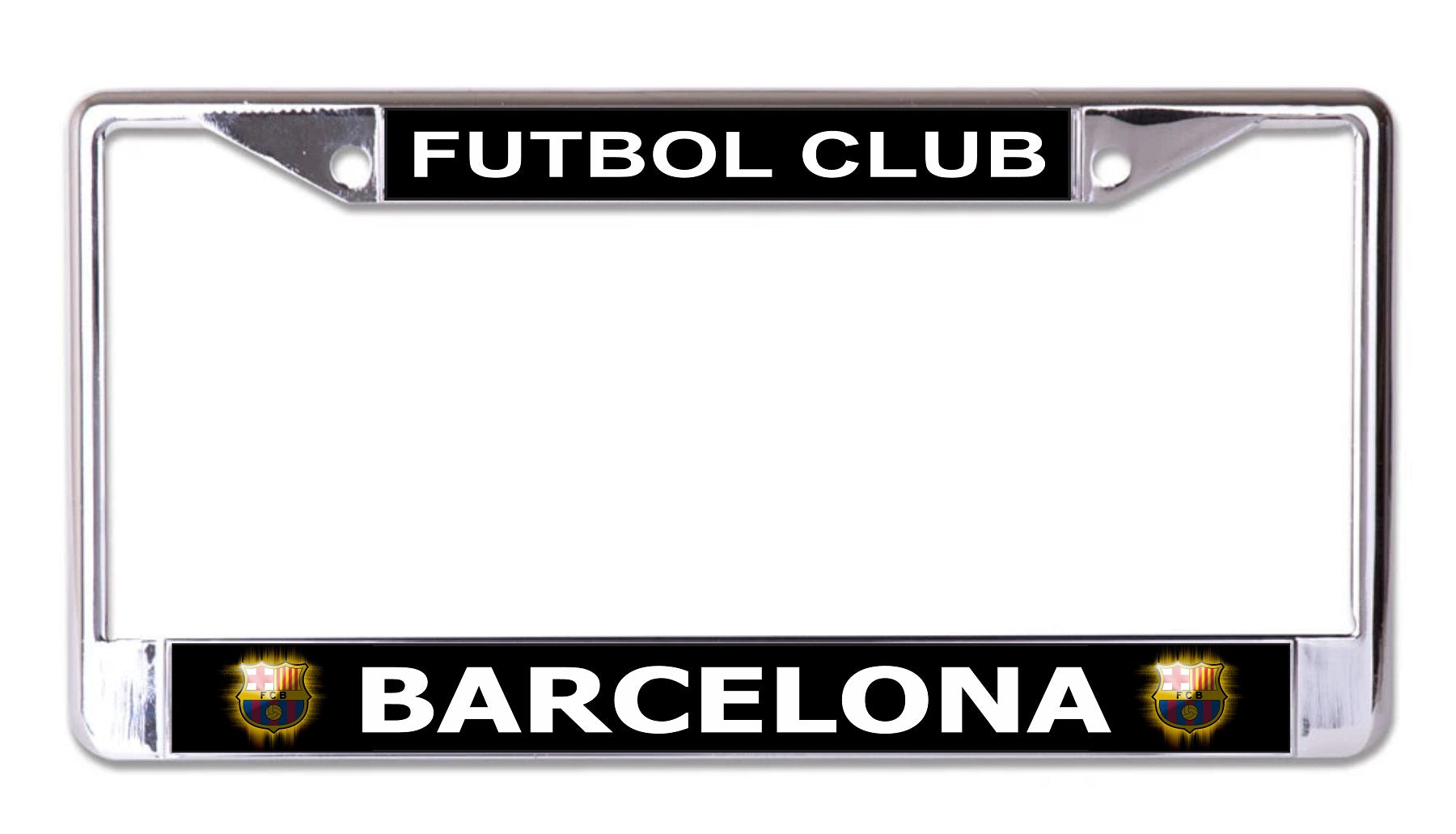 Futbol Club Barcelona Chrome License Plate Frame