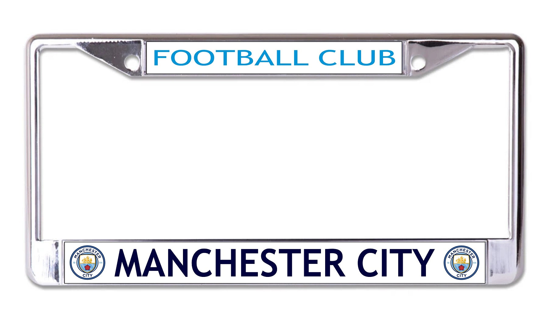 Manchester City Football Club Chrome License Plate Frame