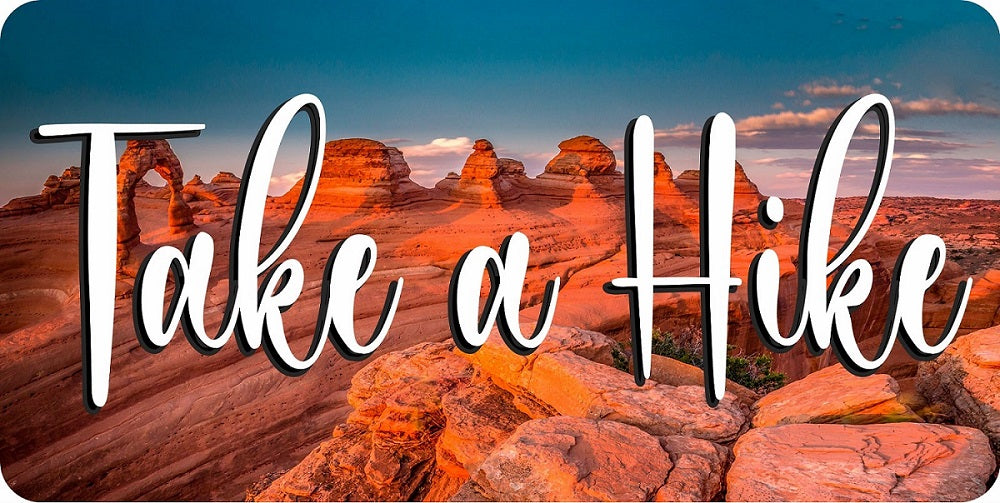 Take A Hike Photo License Plate