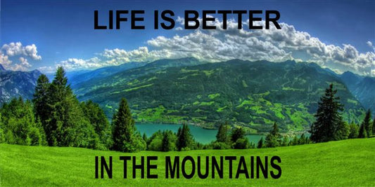 Life Is Better In The Mountains Photo License Plate