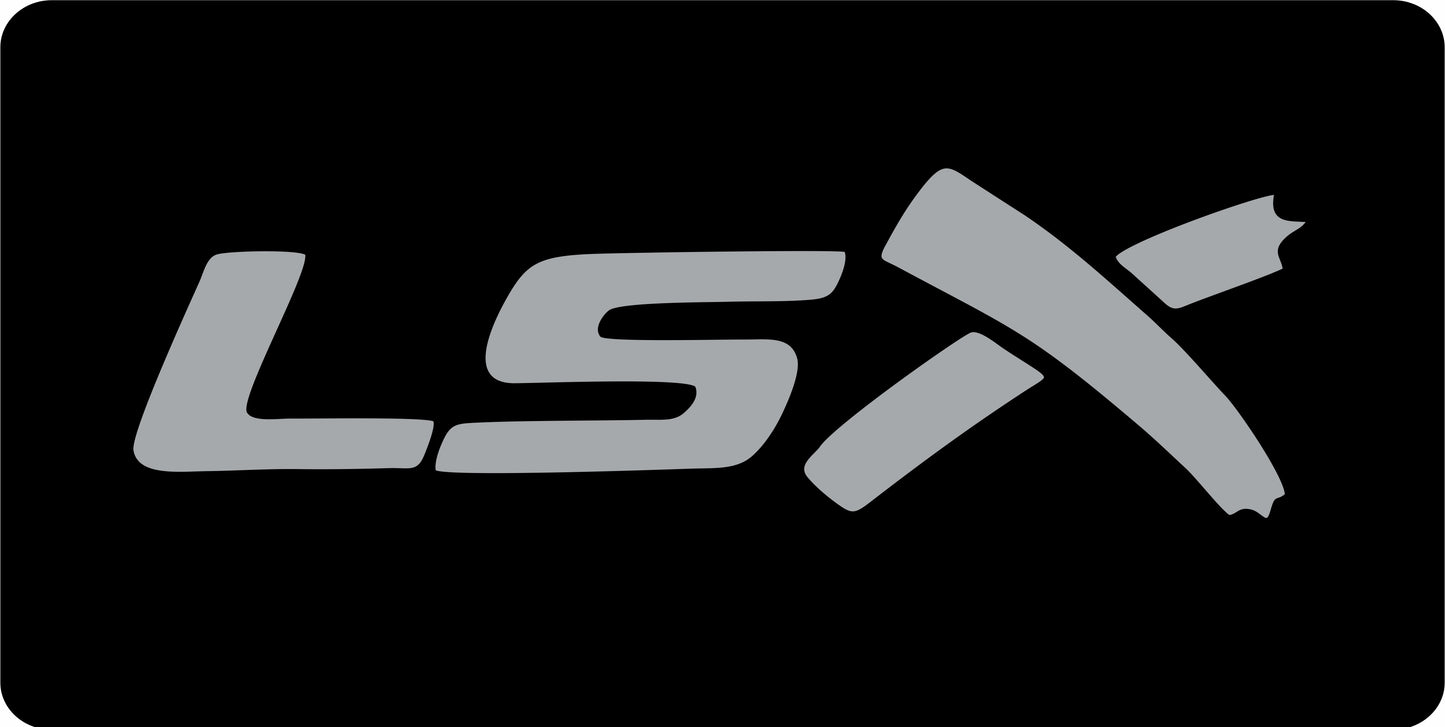 LSX Silver Logo On Black Photo License Plate