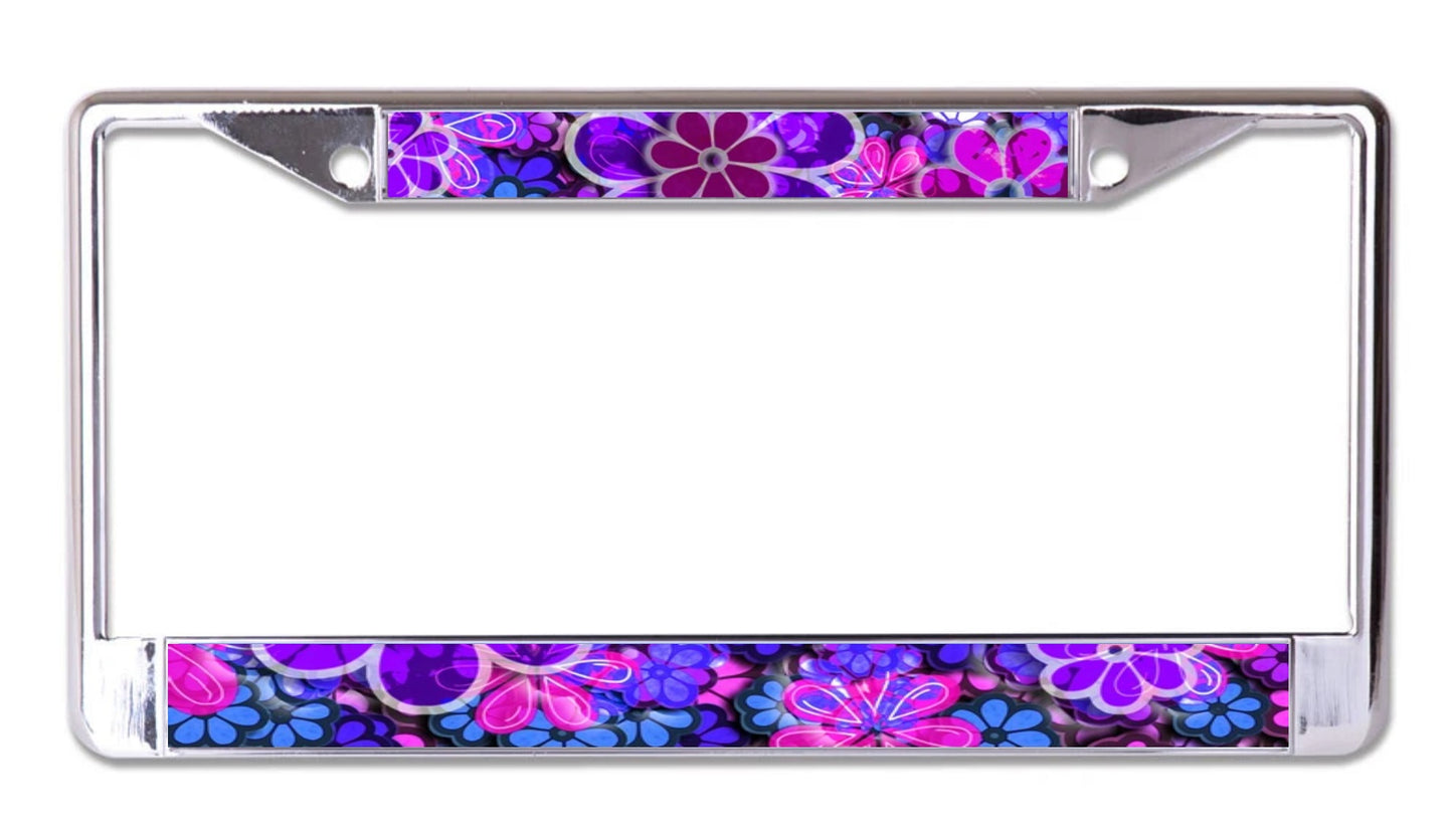 Psychedelic #2 Chrome License Plate Frame