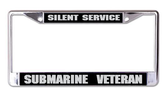 Silent Service Submarine Veteran Chrome License Plate Frame