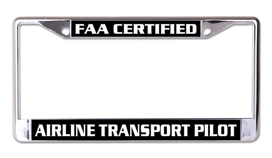 Airline Transport Pilot Chrome License Plate Frame