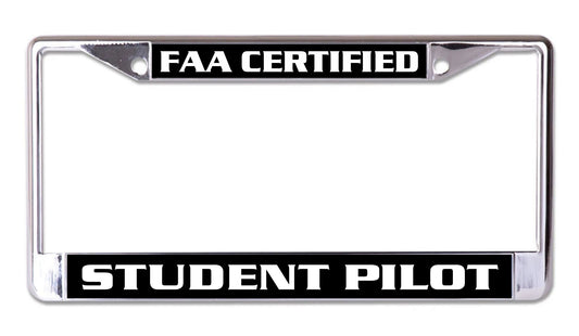 Student Pilot Chrome License Plate Frame