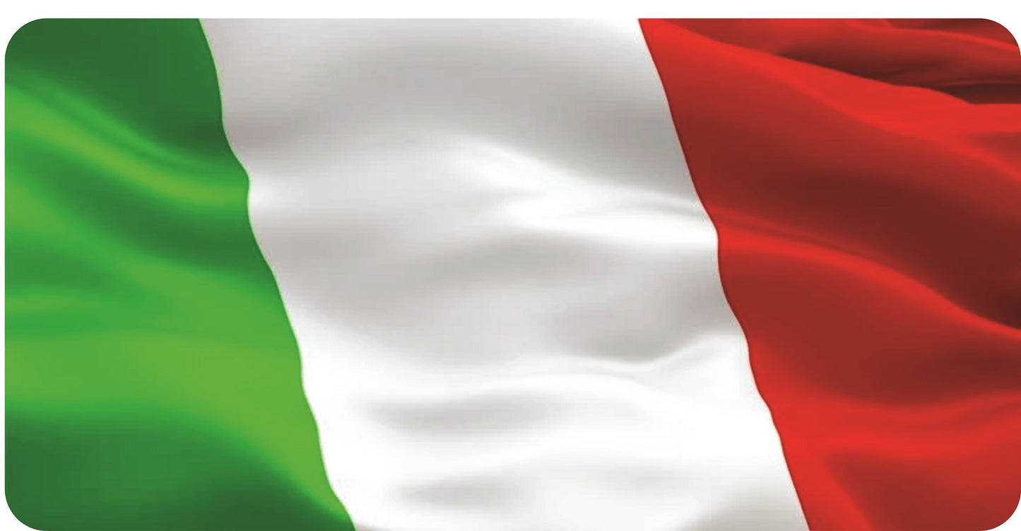 Italian Flag Wavy Photo License Plate